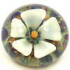 White Flower Flameworked Glass Button