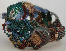 Original Bracelet by Robin Woodsmith -- Using Flameworked Glass Button