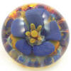 2 Blue Flower Flamerworked Glass Button