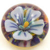 Periwinkle Flower Flamerworked Glass Button