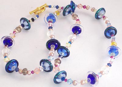 Jetson Glass Necklace -- Blues -- from GlassPens.com