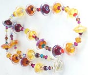 Jetson Glass Necklace -- Browns/Golds - Brunch in Santa Monica