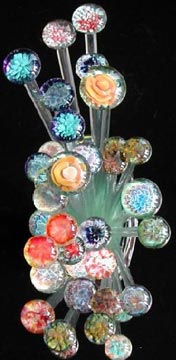 Glass Knitting Needles with Paperweight Tops from GlassPens.com
