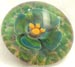 Green Blue Flower -- Paperweight  Glass  Button