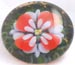 Orange Perinwinkle Flower -- Paperweight  Glass Button