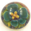 Blue Moon Flower Flameworked Glass Button